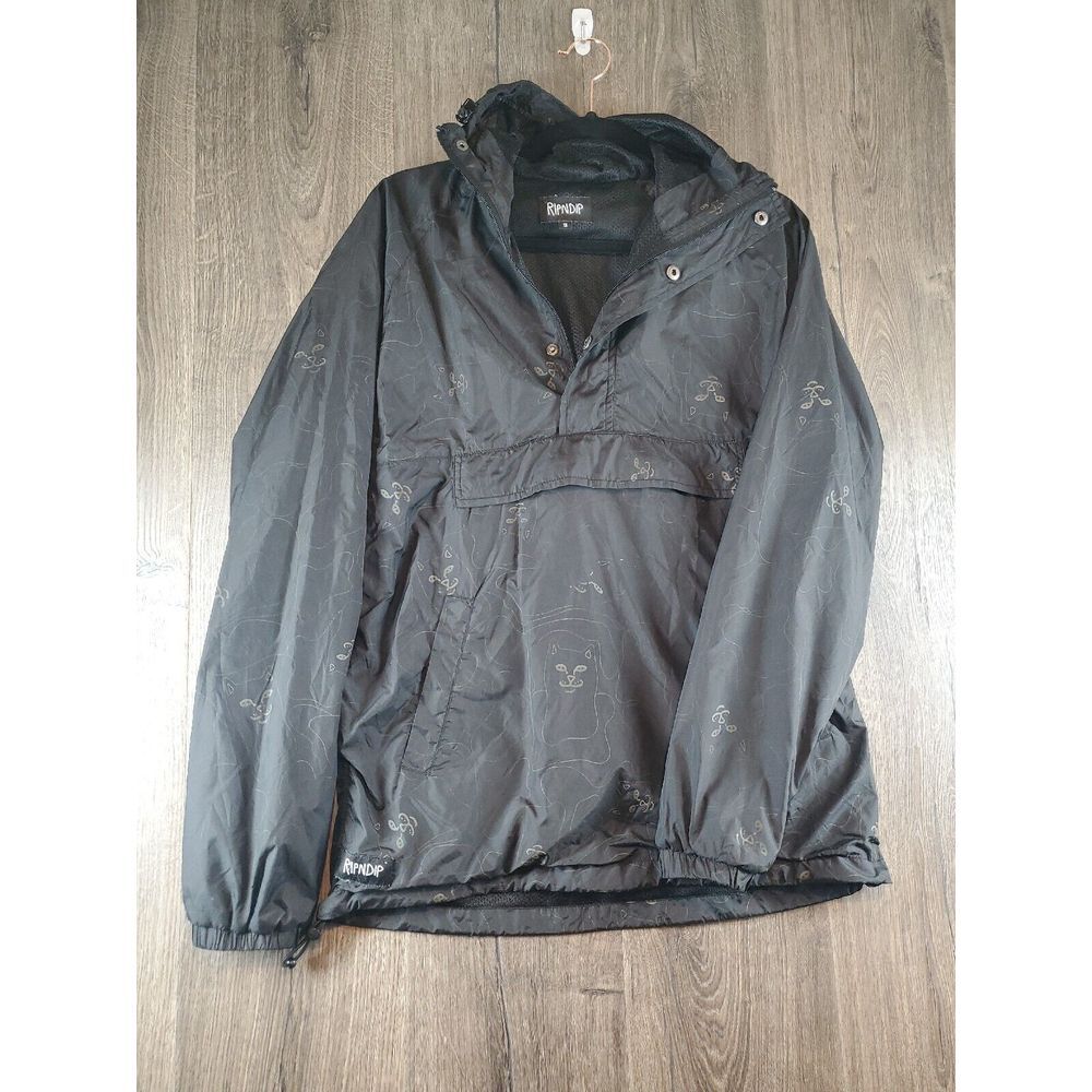 Ripndip Black Nermal Windbreaker Jacket with Hoodie Small